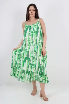 Tie Dye Print Sleeveless Dress