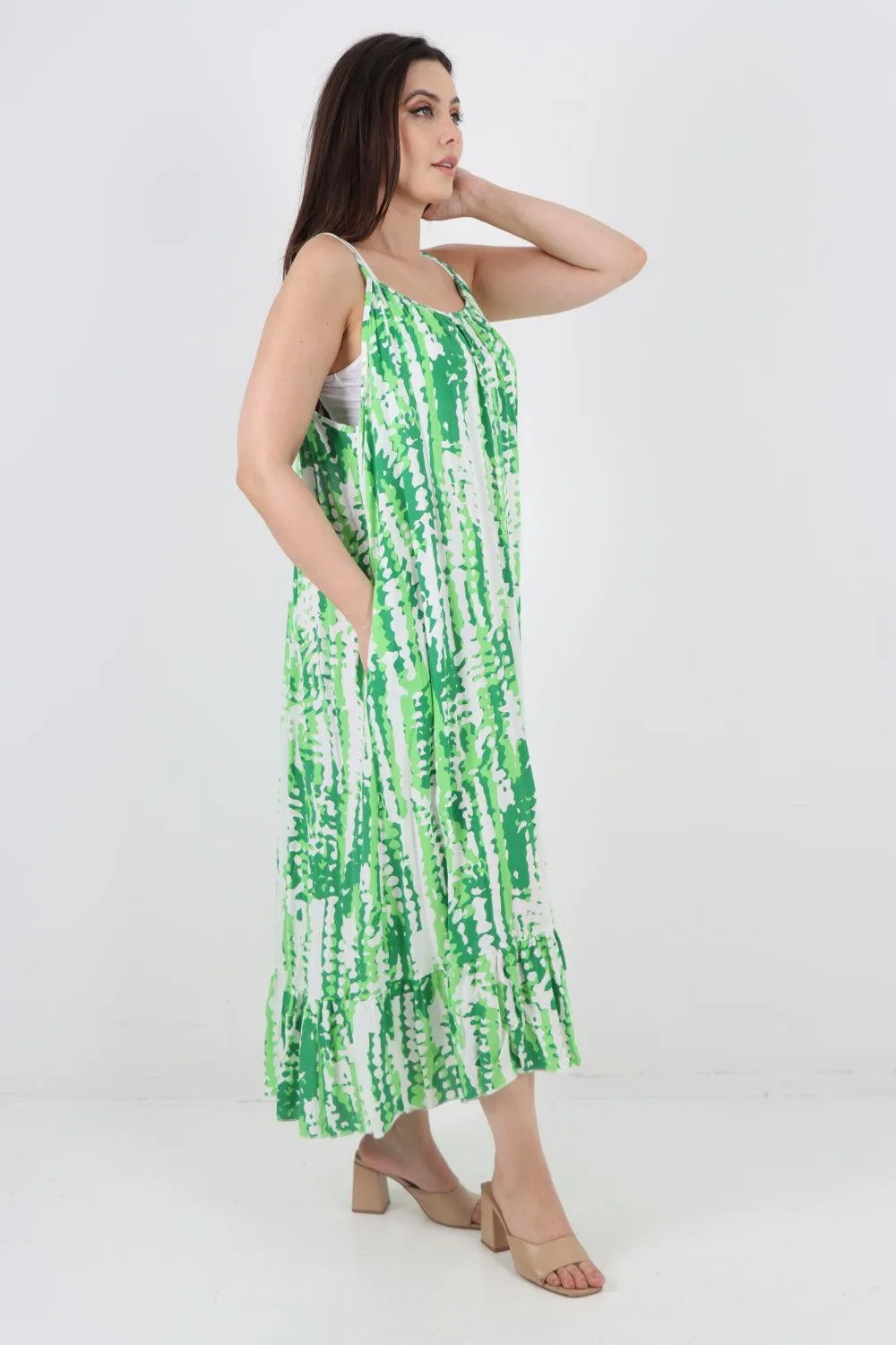 Tie Dye Print Sleeveless Dress