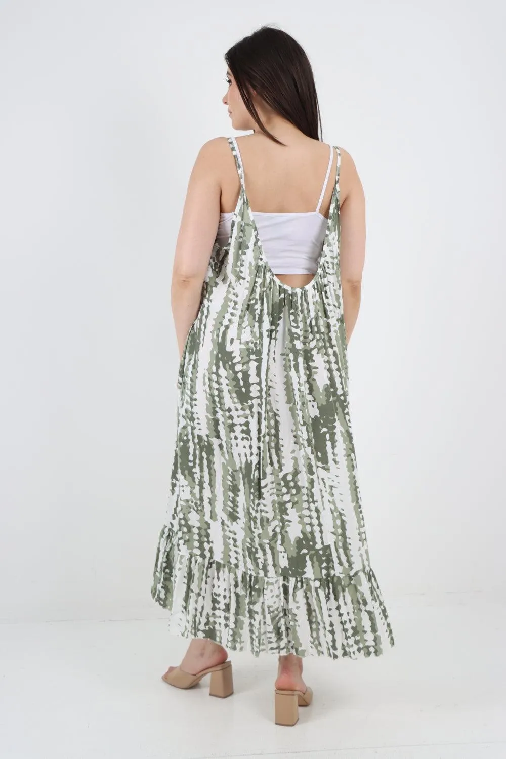Tie Dye Print Sleeveless Dress