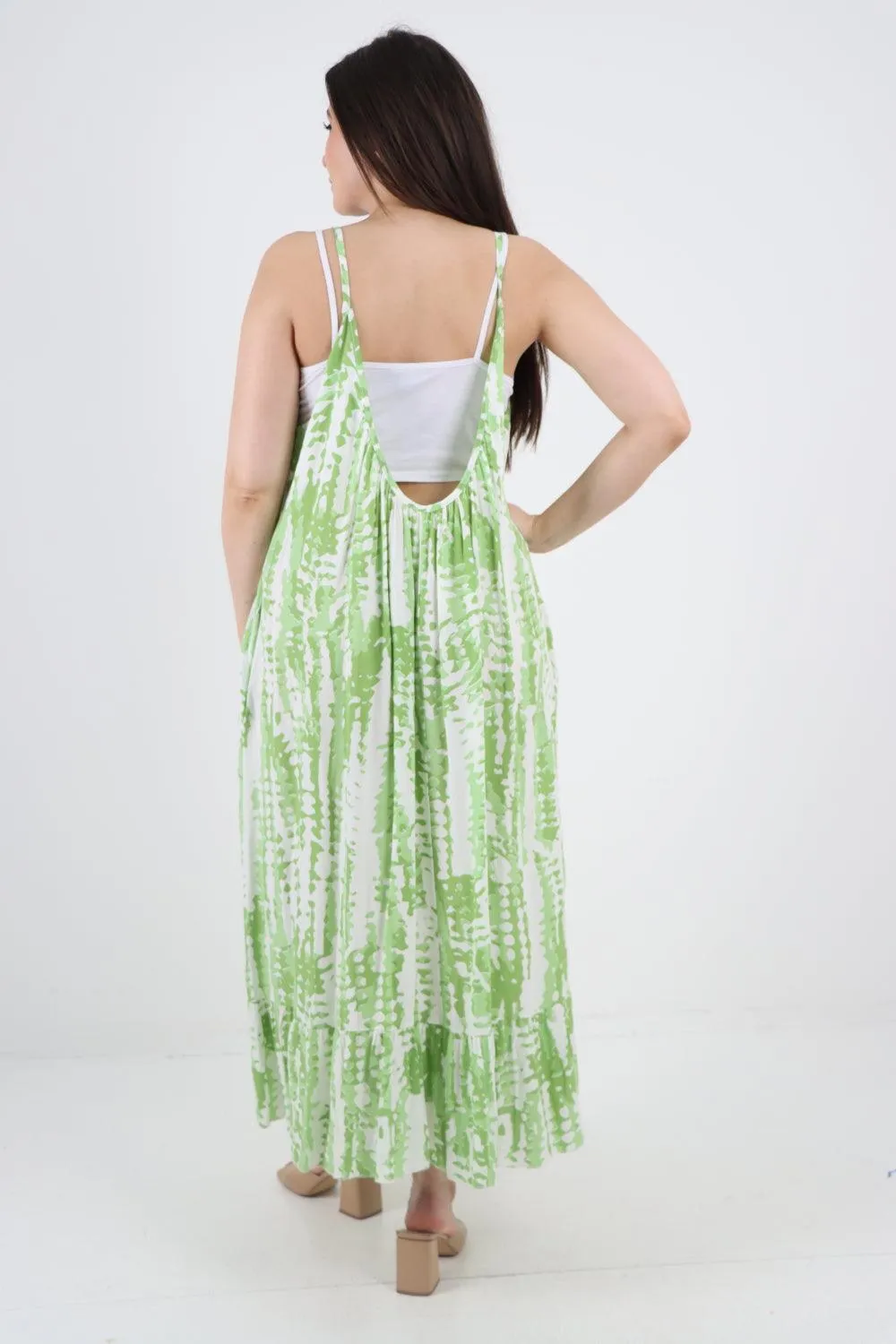 Tie Dye Print Sleeveless Dress