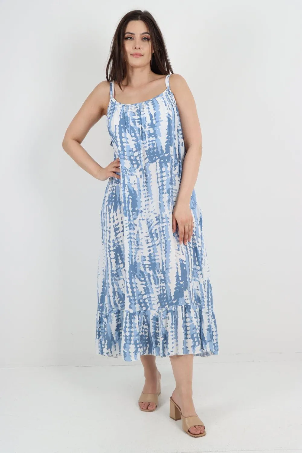 Tie Dye Print Sleeveless Dress
