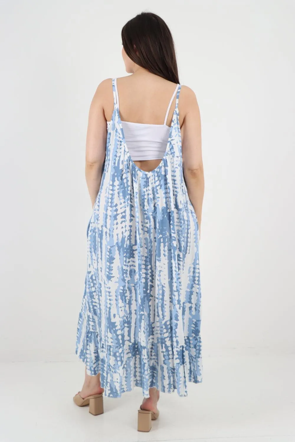 Tie Dye Print Sleeveless Dress