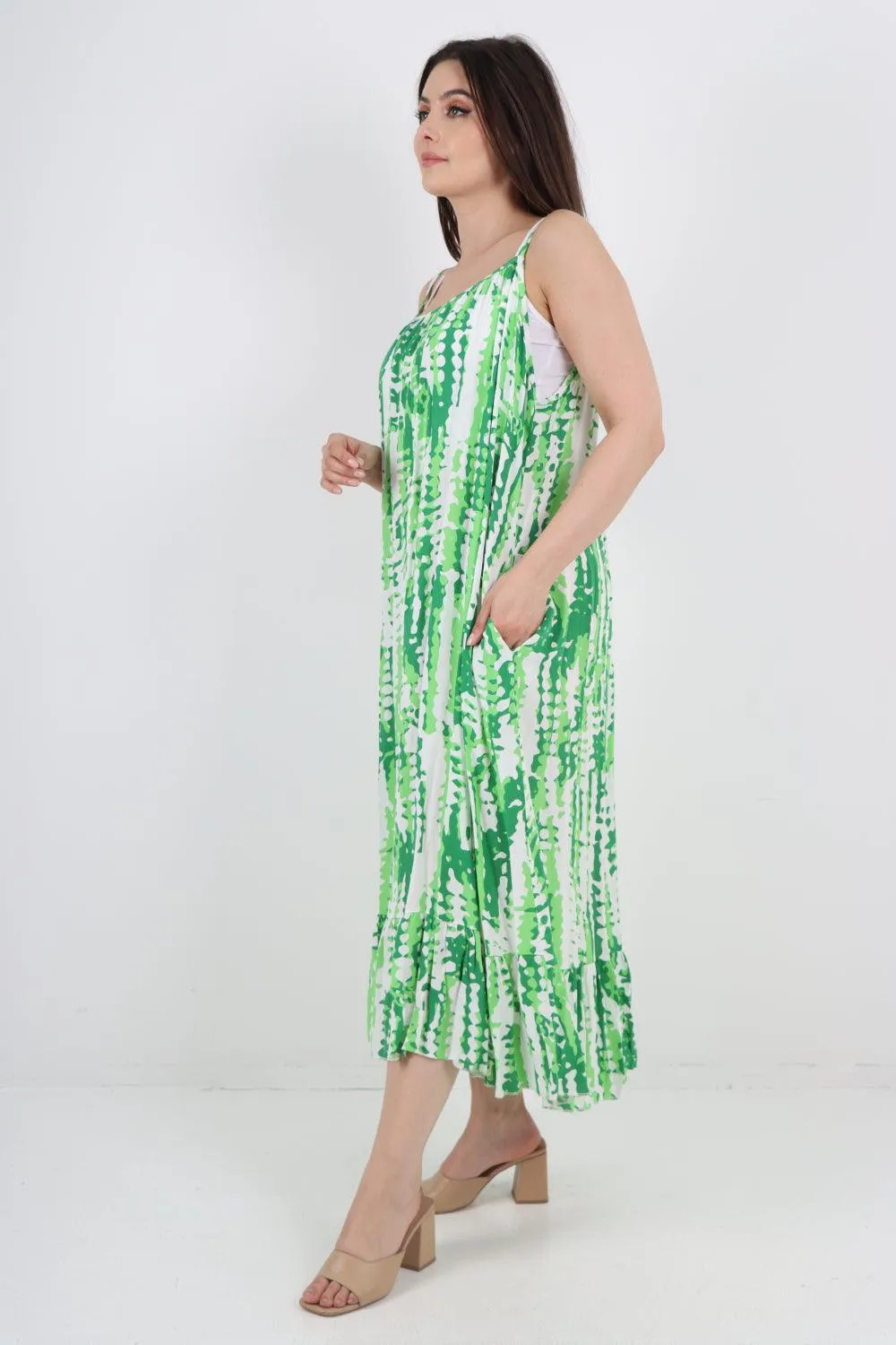 Tie Dye Print Sleeveless Dress