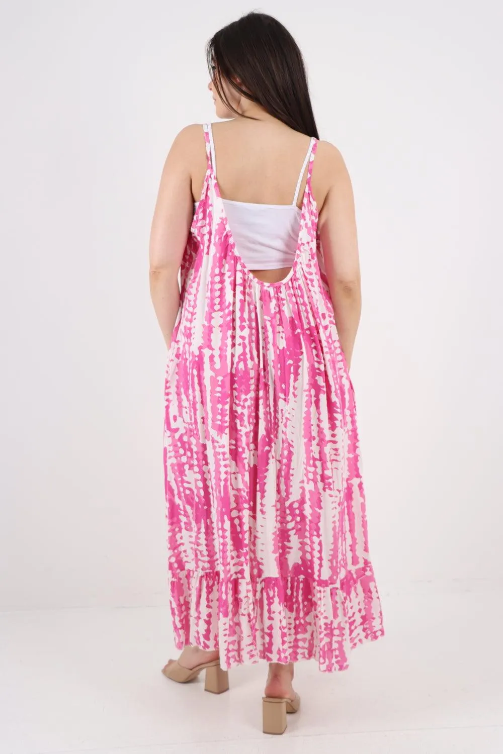 Tie Dye Print Sleeveless Dress
