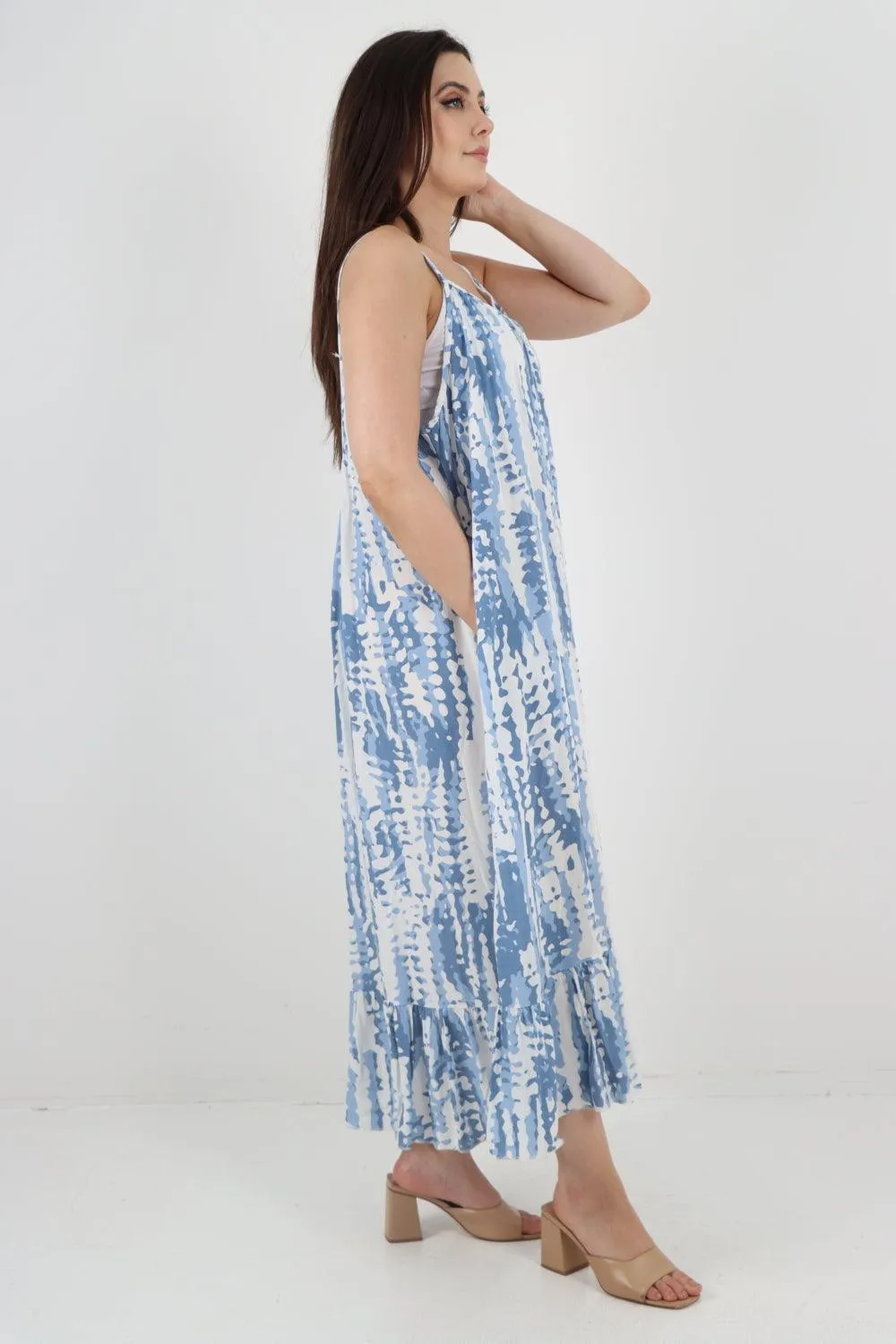 Tie Dye Print Sleeveless Dress