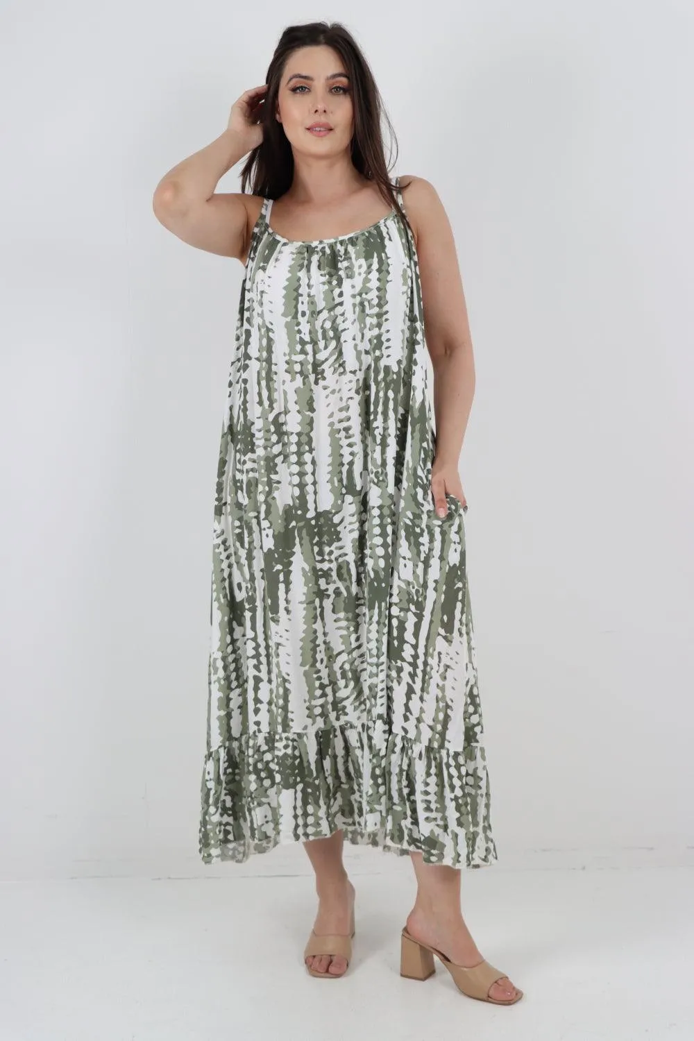 Tie Dye Print Sleeveless Dress