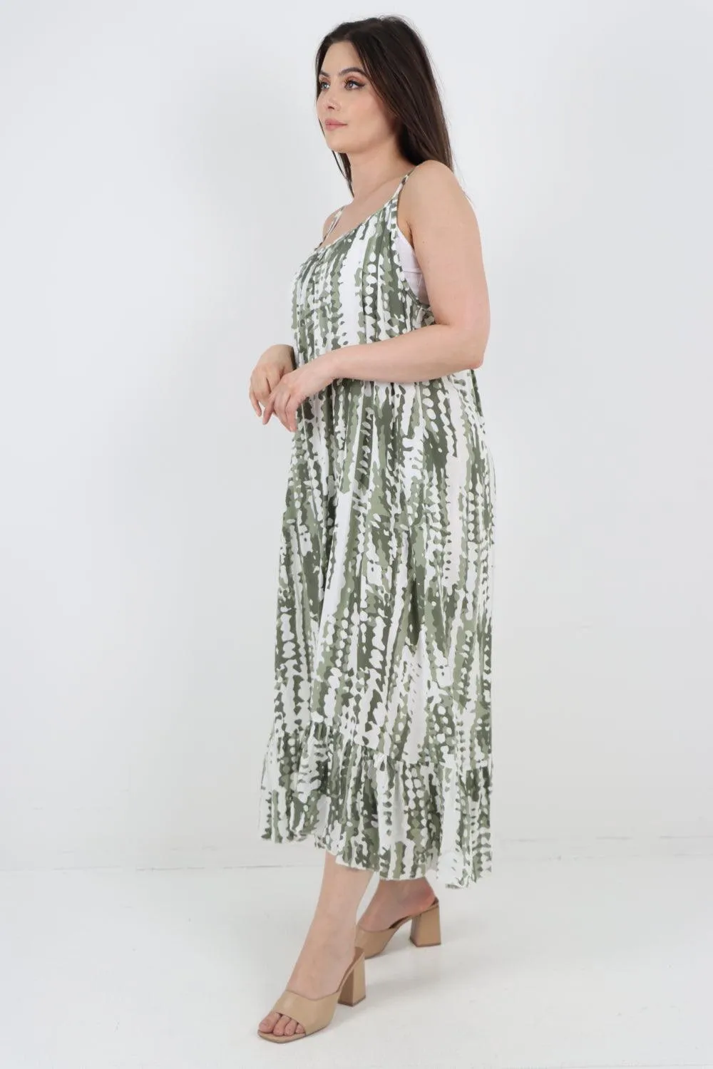 Tie Dye Print Sleeveless Dress