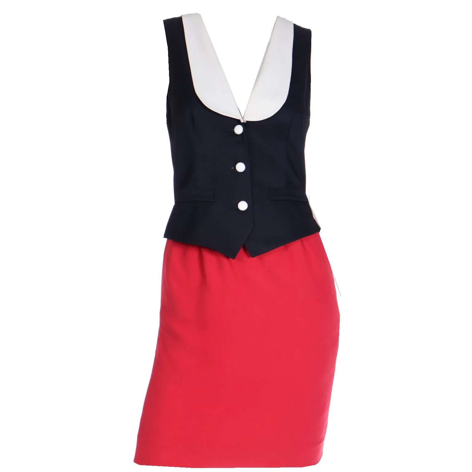 Vintage Franco Moschino Olive Oyl Inspired Red Black & White Dress