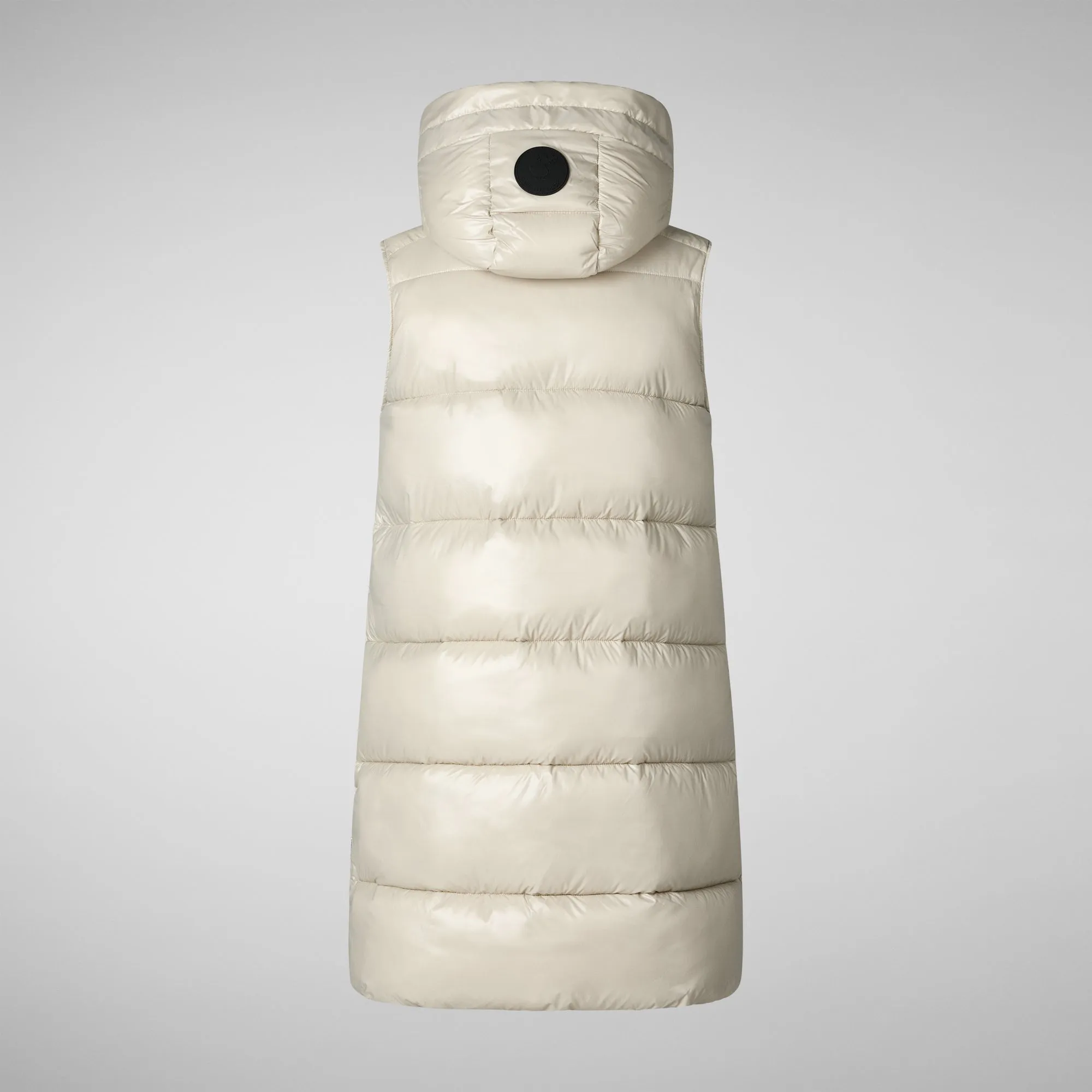 Woman's hooded vest Iria in rainy beige