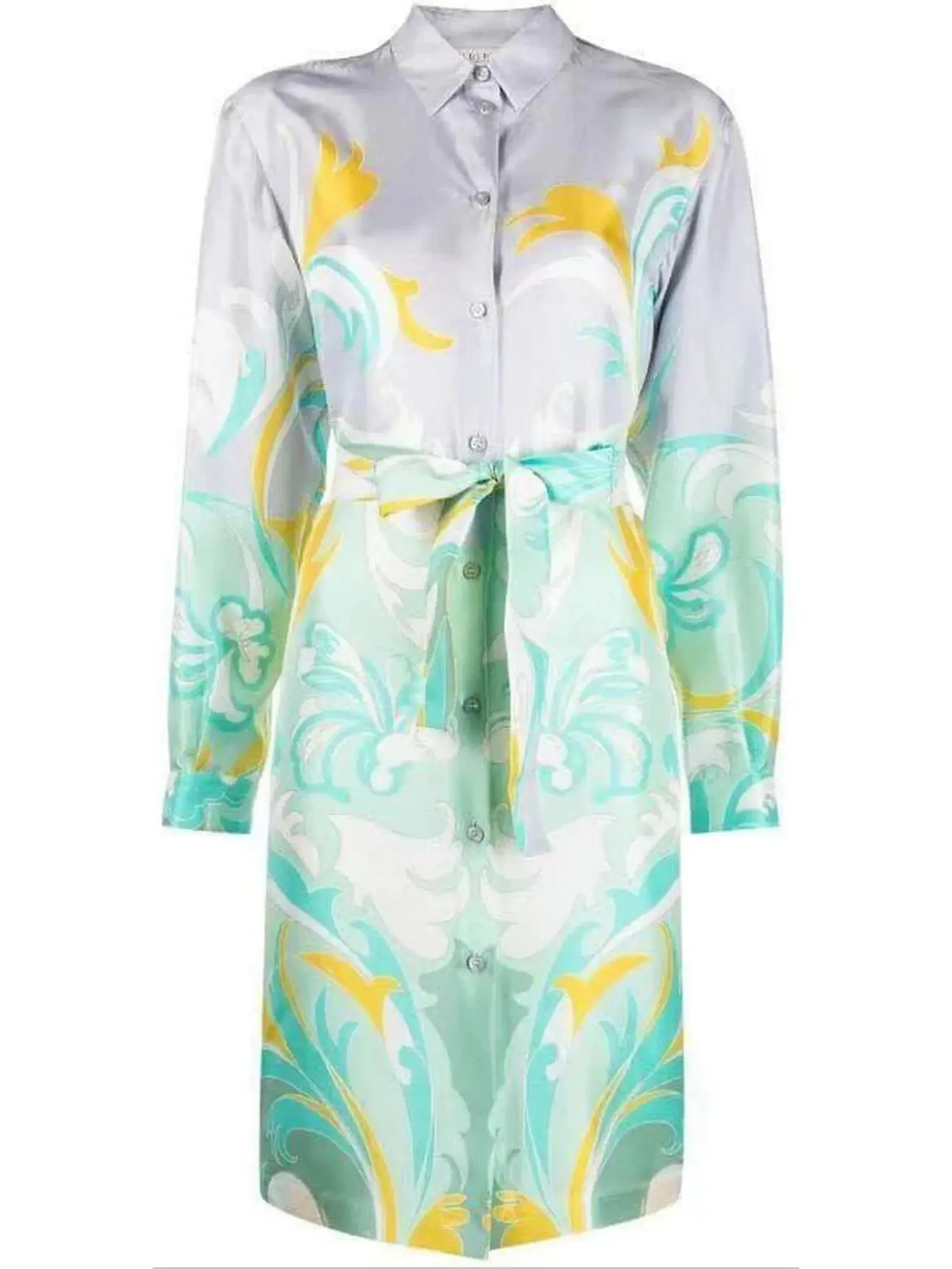 Women’s Belted Graphic Print Shirt Dress