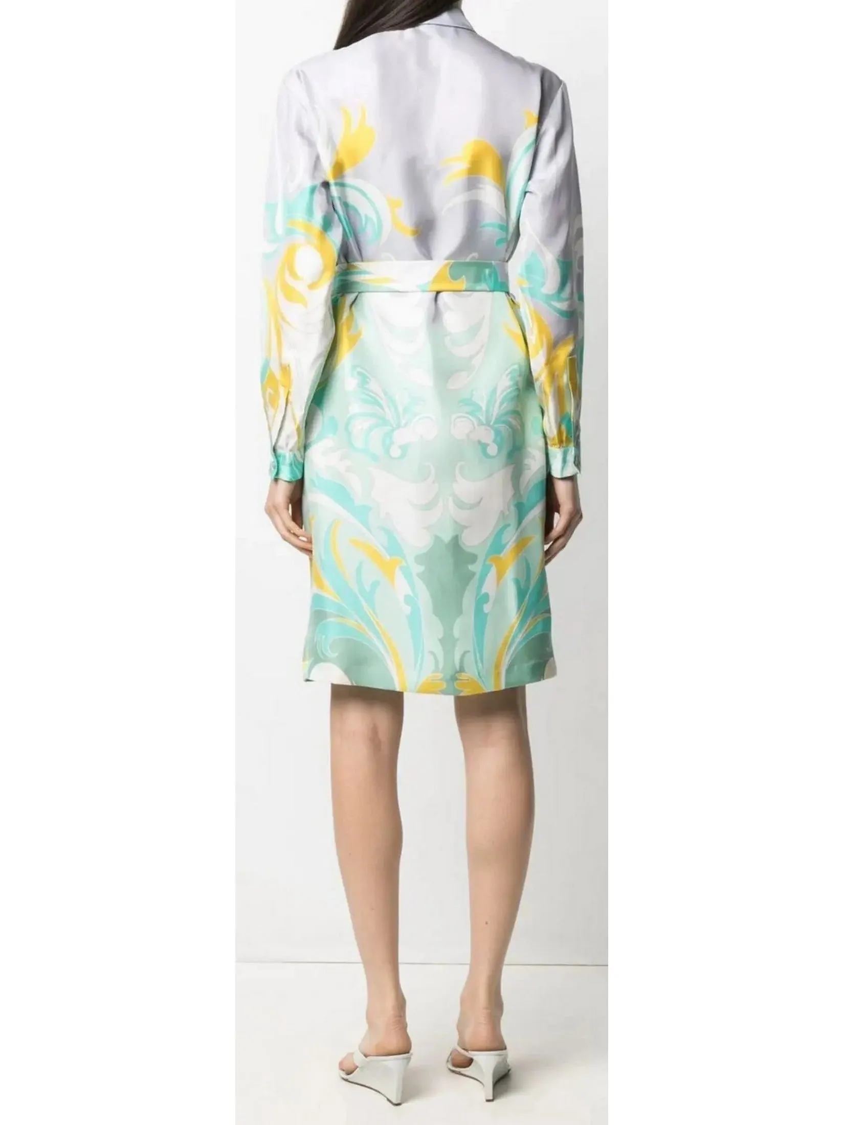 Women’s Belted Graphic Print Shirt Dress