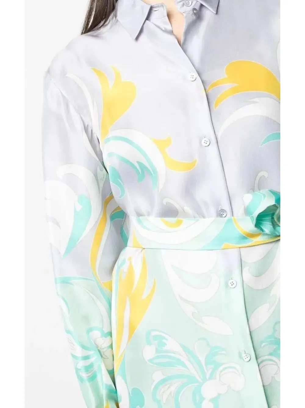 Women’s Belted Graphic Print Shirt Dress