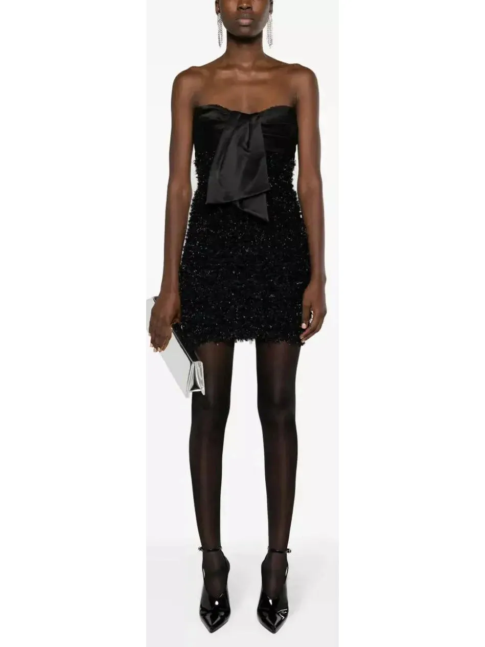 Women’s Black Knit Bustier Dress