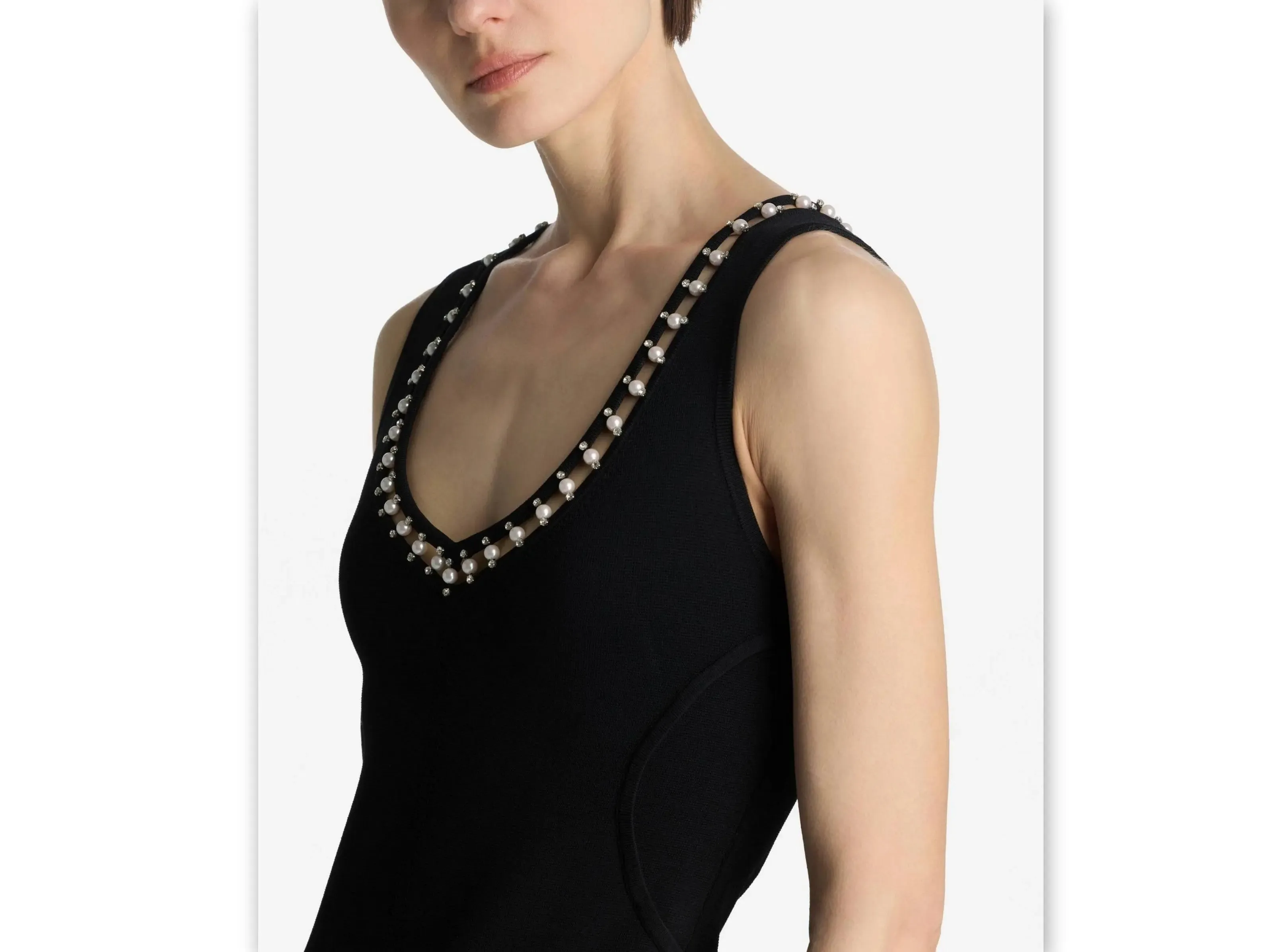 Women’s Black Long Embellished V-Neck Dress with Matching Cape