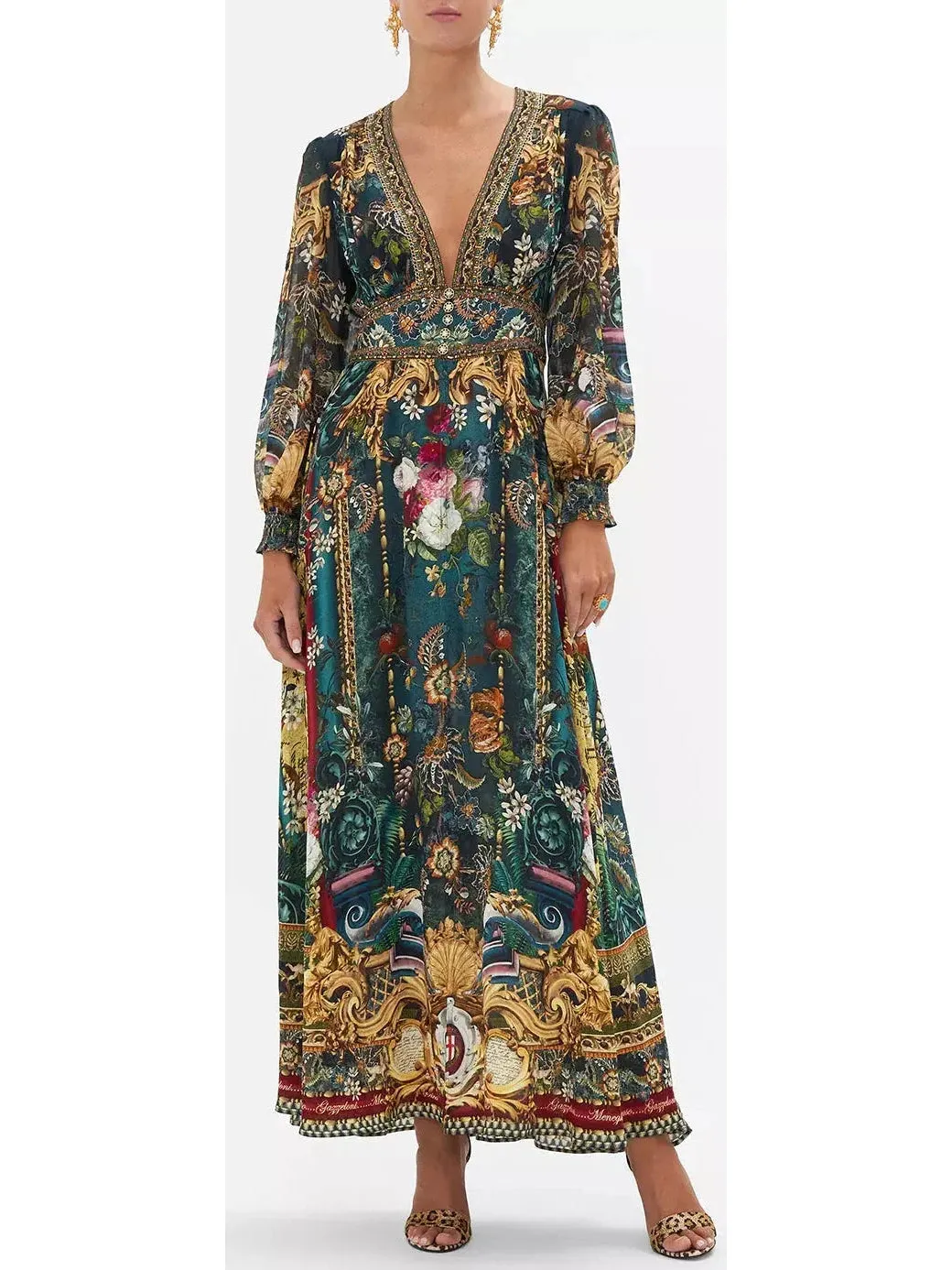 Women’s Button Dress with Shaped Waistband