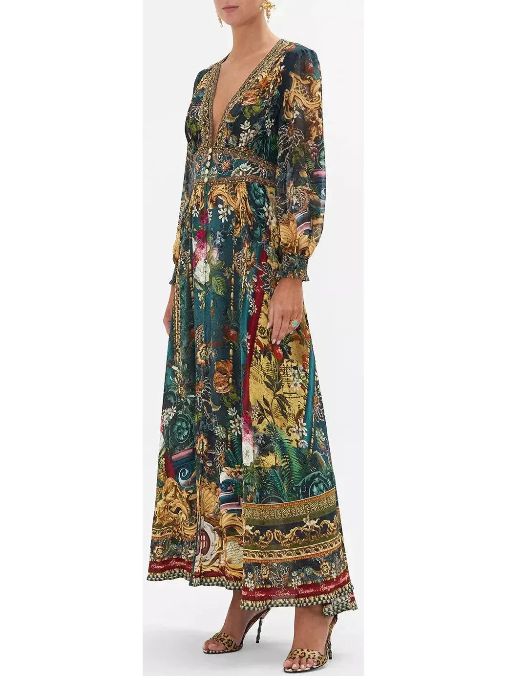 Women’s Button Dress with Shaped Waistband